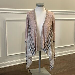 Miami Beige and Pink Open Knit Cardigan - Size S